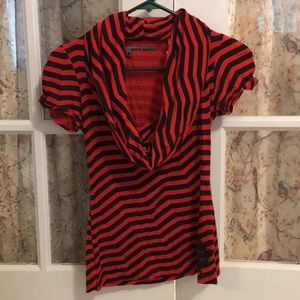Miss sixty Red and Black stripe top Halloween!